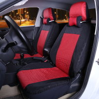 敬平东风标致标志206/207/308/408/307专用四季汽车布座套 加厚三明治 针织布红黑 平坐垫