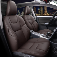 敬平沃尔沃专用汽车坐垫四季包围皮汽车坐套专车定制座椅套垫 XC60专用超纤皮标准版-深咖色 平