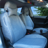敬平汽车座套四季通用布艺全包围坐垫套布套专用网红夏季车座套新款 升级款一蓝灰色 平