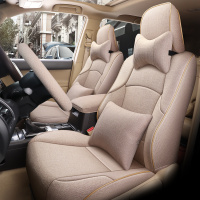 敬平丰田普拉多2700霸道4000专车专用全包车座套汽车坐垫四季亚麻座套 七座豪华版-优雅米 平