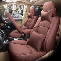 敬平丰田普拉多2700霸道4000专车专用全包车座套汽车坐垫四季亚麻座套 七座豪华版-魅力咖 平