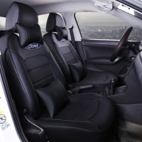 敬平皮汽车座套福特福克斯福睿斯翼博翼虎嘉年华包专用四季座椅套 皮款 黑色 平坐垫