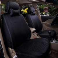 敬平奇瑞新QQA1E3A3QQ3QQ308 QQ310 QQ311 QQ6专用四季汽车座套布坐套 针织全黑 平坐垫