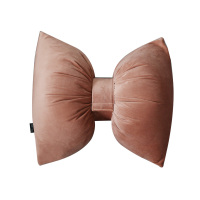 敬平北欧丝绒汽车坐垫四季通用座套网红全包围座垫车改装专用汽车 藕粉色丝绒腰枕(大号) 平