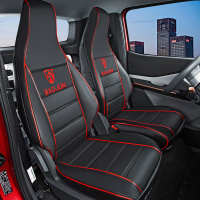 敬平宝骏E100座套通用两座2电动汽车新能源电轿坐垫E200专用座椅套 黑色红边 平