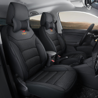 敬平捷达vs5座套专用全包座椅套四季19新款汽车坐垫大众新VS5装饰座垫 捷达VS5 网格 舒适 黑色 平