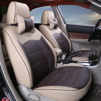 敬平汽车专用定制全包座套海马新s5m3m5福美来普力马海福星四季坐垫套 时尚款 米咖 平