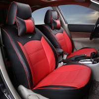 敬平汽车专用定制全包座套海马新s5m3m5福美来普力马海福星四季坐垫套 时尚款黑加红 平