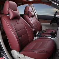 敬平汽车专用定制全包座套海马新s5m3m5福美来普力马海福星四季坐垫套 时尚款酒红色 平