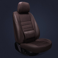 敬平福特专用座套新福克斯嘉年华福睿斯翼博亚麻夏季全包专用汽车坐垫 标准版-咖色 平