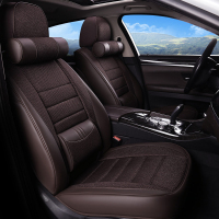 敬平福特专用座套新福克斯嘉年华福睿斯翼博亚麻夏季全包专用汽车坐垫 豪华版-咖色 平