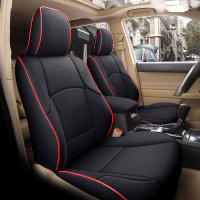 敬平丰田普拉多霸道专用全包亚麻汽车座套汉兰达日产途乐七座四季坐垫 七座标准版-绅士黑 平