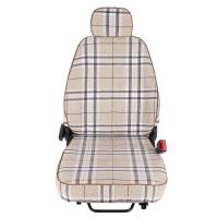 敬平大阳四轮电动汽车座套坐巧客专用四座两座新G系椅奔茨季车全包垫 四座米色格子天然亚麻座套 平坐垫