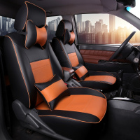 敬平长城风骏5/6座套江铃宝典域虎3五十铃皮卡车专用四季全包汽车座套 黑配棕《豪华版》 平坐垫