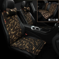 敬平高端军事风迷彩小蛮腰汽车坐垫荞麦养生亚麻四季通用座垫专用座套 迷彩咖[5座车型] 平