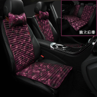 敬平高端军事风迷彩小蛮腰汽车坐垫荞麦养生亚麻四季通用座垫专用座套 迷彩紫[5座车型] 平