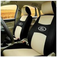 敬平福特专用汽车座套坐垫椅套全包福克斯嘉年华福睿斯翼博四季通用布 三明治米黑 平