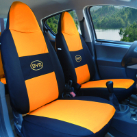 敬平比亚迪f0座套专车专用 F0汽车座套四季全包围布艺坐套 f0座椅套 F0 车标--黑橙色 平坐垫
