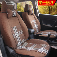 敬平福特新经典全新福克斯福睿斯嘉年华翼博全包四季通用专用汽车座套 亚麻棕坐垫