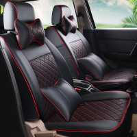 敬平欧尚A600/A800四季七座专用7座皮汽车坐垫 菱格黑红 平