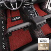 敬平全包围汽车脚垫专用f5于h1长城m6f7哈佛h6运动版h5全新m4酷派 包门槛[黑红皮革+红色丝圈] 内侧增高 脚垫