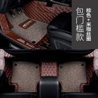 敬平广汽gs4传奇19款gs5 ga4 gs3 gs7 gs8 ga6专用全包围汽车脚垫 [包门槛款]棕色+米咖丝圈脚垫
