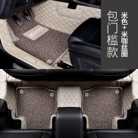 敬平广汽gs4传奇19款gs5 ga4 gs3 gs7 gs8 ga6专用全包围汽车脚垫 [包门槛款]米色+米咖丝圈脚垫