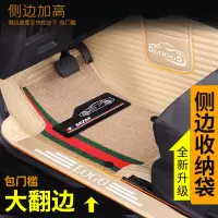 敬平广汽传祺gs4gs5gs8gs7gs3ga5ga6ga8GA3观致3观致5全包围汽车脚垫 [雪尼丝款]横纹米色皮脚垫