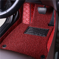 敬平汽车脚垫正主副驾驶前后排单个单片通用丝圈地毯脚踩垫防滑易清洗 红色绗绣+红色丝圈主驾驶脚垫