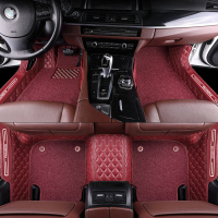 敬平适用长安cs75plus脚垫长安cs55脚垫cs15长安cs35脚垫汽车全大包围 [双层款]红色+红色包门槛脚垫