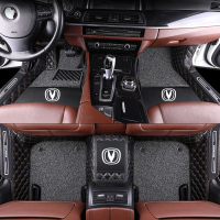 敬平适用长安cs75plus脚垫长安cs55脚垫cs15长安cs35脚垫汽车全大包围 [双层款](长安标)黑色+灰色脚垫