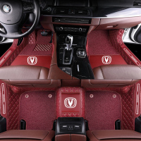 敬平适用长安cs75plus脚垫长安cs55脚垫cs15长安cs35脚垫汽车全大包围 [双层款](长安标)红色+红色脚垫