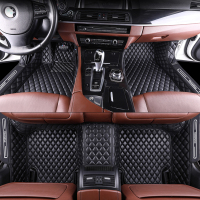 敬平适用长安cs75plus脚垫长安cs55脚垫cs15长安cs35脚垫汽车全大包围 [纯皮革]黑色单层包门槛脚垫
