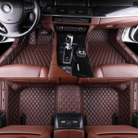 敬平适用长安cs75plus脚垫长安cs55脚垫cs15长安cs35脚垫汽车全大包围 [纯皮革]咖色单层包门槛脚垫