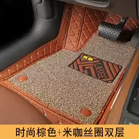 敬平主驾驶丝圈全包围吉利GX7博越金刚帝豪EC7GL远景X1/3专用汽车脚垫 棕色双层+米棕丝圈:主驾单个脚垫