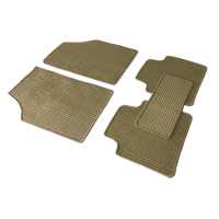 敬平亚麻汽车脚垫单个主驾驶易清洗四季防水专车定制垫子单片绒面 米色 7座 专车订做脚垫