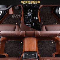 敬平广汽传祺gs4 GS5 gs7 gs8 GS3 ga6 ga4 gm6gm8全包围木纹汽车脚垫 柚木金色+深棕丝脚垫