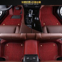 敬平广汽传祺gs4 GS5 gs7 gs8 GS3 ga6 ga4 gm6gm8全包围木纹汽车脚垫 花梨红色+红黑丝脚垫