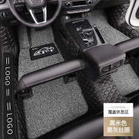 敬平全包围汽车脚垫专用18于2018款吉利新x3 x6车suv手动幸福版s1 包门槛[黑金皮革+黑灰丝圈] 内侧增高脚垫