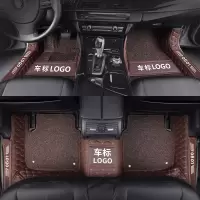 敬平专用 于广汽本田2019款19新凌派13全包围汽车脚垫大缤智16专车17 [双层包门槛-带车标]咖啡丝圈+咖啡皮脚垫