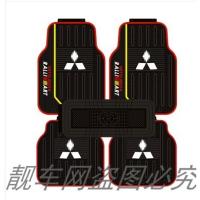 敬平奔驰奥迪宝马大众现代丰田汽车乳胶脚垫硅胶橡胶脚踏垫通用防水垫 三菱-黑色乳胶脚垫
