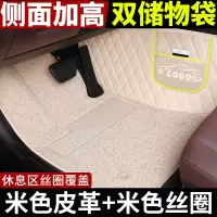 敬平出租车专用脚垫大众桑塔纳新捷达耐磨比亚迪e6现代悦动通用新款子 [双层]米色皮革+米色丝圈脚垫