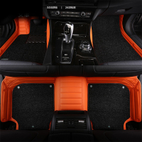 敬平女士高尔夫polo奥迪a4l q2lq3宝马x1x3 325li320li全包围汽车脚垫 双层:橙色