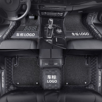 敬平18款全新哈弗H6汽车脚垫全包围哈佛冠军版升级运动装饰全套coupe [双层包门槛-带车标]黑色丝圈+黑皮米线脚垫