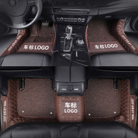 敬平18款全新哈弗H6汽车脚垫全包围哈佛冠军版升级运动装饰全套coupe [双层包门槛-带车标]咖啡丝圈+咖啡皮革脚垫