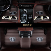 敬平汽车脚垫单片主驾驶专用卡通全包围皮革地毯式单个驾驶座位脚踏垫 阿拉斯加咖色[五座单层款]