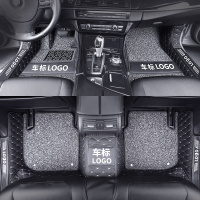 敬平专用长安马自达3星骋马三老款经典款全包围汽车脚垫星驰次世代大 [双层包门槛-带车标]黑灰丝圈+黑皮米线