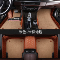 敬平陆风X6 X7劲越陆风X5 Plus X2逍遥X8 X9专用大全包围汽车脚垫 [双层地毯+可拆卸]米色+米棕地毯脚垫
