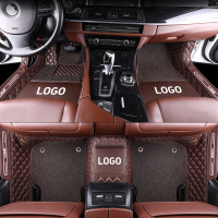 敬平汽车脚垫全包围包门槛丝圈大众奥迪大包围tpe脚踏垫通用易清 包门槛-双层-全包围[有标]咖色脚垫