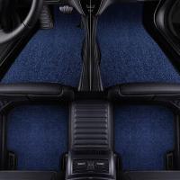 2020新款沃尔沃XC60 XC90 S60L S80L S90新能源专用真皮汽车脚垫 真皮—黑蓝色